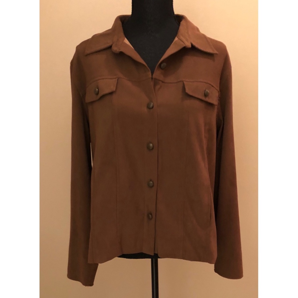 Brown Button Down Vintage NORTON PETITE MCNAUGHTON - Picture 3 of 8